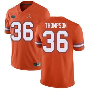 Men's Florida Gators #36 Trey Thompson NCAA Jordan Brand Orange Authentic Stitched College Football Jersey VFA5562SS